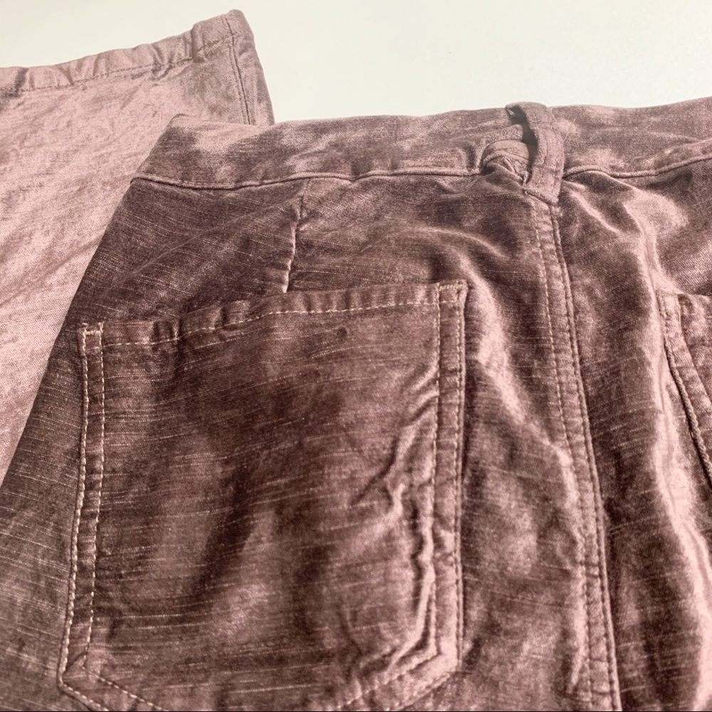 Free People velvet crop pants taupe brown shiny - Picture 4 of 9